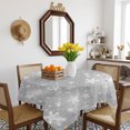 thumbnail image 3 of Grey Snowflake Christmas Table Cloth Waterproof Tablecloths, Winter Xmas Snowflake Gray Modern Art Tablecloth Dining Table Cover for Kitchen Party Tabletop Outdoor, Square Tablecloth 54x54 Inch, 3 of 9