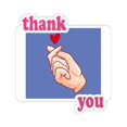 thumbnail image 1 of Finger Peach Heart Gesture Hand Sign Thank You Stickers Quote Grateful, 1 of 3