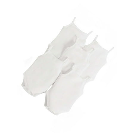 

5pcs Casual Solid Spaghetti Strap Cami Sleeveless White Baby Bodysuits (Baby s)