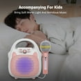 thumbnail image 2 of Graflsoa Portable Kids Karaoke Machine with Microphone, Bluetooth/TF Card/USB Support, Rechargeable Battery, Pink (Includes Condenser Mic), 2 of 6
