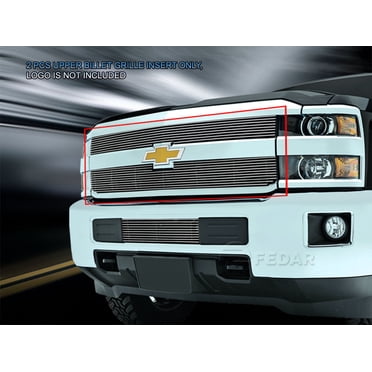 Chrome Front Upper Grille For 2015-2019 Chevy Silverado 2500HD 3500HD - Replaces 23335298
