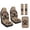 Aztec Bear Dog Paw, variant on Xoenoiee Hunting Camo Pattern Car Accessories Set of 5, 2x Seat Covers, 2x Seat Belt Pads, 1x Center Console Cover, PU Leather Universal Fit Interior Protector for Most Vehicles