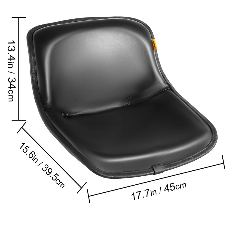 Black PVC Seat Cushion Compatible with Forklift, Tractor, Scrubber