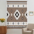 thumbnail image 3 of Brown Boho Sheer Curtains 96 Inches Long, Farmhouse Aztec Southwest Ethnic Geometric Light Filering Curtains, Privacy Drapes Simi Floor to Veiling Curtain for Living Room Large Window Treatment, 3 of 9