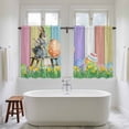 thumbnail image 4 of Easter Rabbbits Kitchen Curtains 45 Inch Length, Eggs Spring Floral Grass Colorful Wooden Tiers Curtains for Bathroom Bedroom Cafe, Light Filtering Small Window Treatment Drapes 2 Panels 42"Wx45"L, 4 of 8