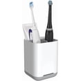 thumbnail image 1 of Linkidea Toothbrush Holders for Bathroom, 3 Slots Toothbrush and Toothpaste Storage Stand Countertop Organizer, Electric Toothbrush Toothpaste Makeup Brush Razor Holder (Grey), 1 of 6