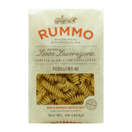 Rummo Italian Pasta Fusilli No.48  Dairy Free  Contains Wheat Shelf Stable  1 lb  Paper Bag
