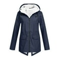thumbnail image 2 of Aboser Women's Outdoor Waterproof Rain Jacket with Hood Winter Warm Sherpa Lined Windbreaker Plus Size Zip Up Raincoats Windproof Fleece Rain Jackets with Pockets, 2 of 7