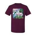thumbnail image 2 of Unicorn Fanstasy Island Castle Animal Lover Men's Graphic T-Shirt, Maroon, Large, 2 of 3