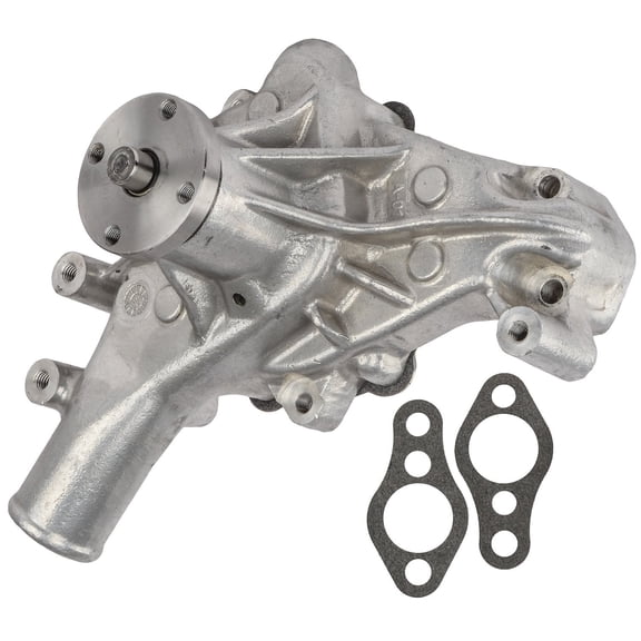 JEGS Premium High-Flow Long-Style Aluminum Water Pump Fits Select 1969-1976 Small Block Chevy 302-400 V8 [Natural]