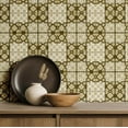 thumbnail image 2 of S4sassy Removable Geometric Mosaic Tile Waterproof Wall Wrap, Textured Finish Ornate Motif Wallcover, Green Contact Paper for Backsplash, Kitchen, Self Adhesive Vinyl Wallpaper Roll- Green-25"x240", 2 of 8