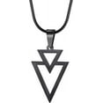 thumbnail image 2 of Geometric Pendant Necklace for Men Stainless Steel Triangle Necklace with 22 Inch Snake Chain, 2 of 4