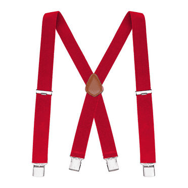 Buyless Fashion Suspenders for Men - 48" Elastic Adjustable Straps 1 1/4" - X Back