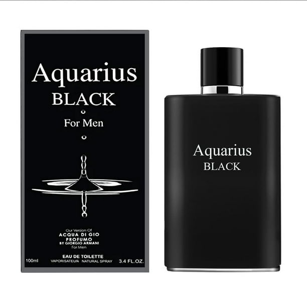 A Center Aquarius Black Para Hombres Eau De Toilette Spray Natural Hombres Colonia Aroma Masculino 3.4 Fl Oz/100Ml