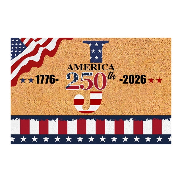 SIfdSeng Custom Last Name Doormat for 4th of July Patriotic Front Door Welcome Mat with and Design