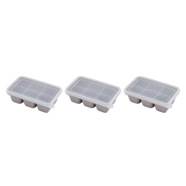 Moyic Bandeja de cubitos de hielo de 6 rejillas, molde apilable reutilizable, molde de pudín de Chocolate, moldes para hacer bebidas en el hogar, gris Type1 NO1 Moyic CBP075584