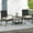 Black & Brown, variant on Costway 3 PCS Patio Furniture Set with 2-Tier Table Tempered Glass Tabletop & Soft Cushions White