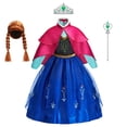 thumbnail image 4 of Anna Children Frozen Suitable Halloween Carnival Multiple Occasions Princess Cosplay Dress with Accessories Sets Multiple Styles, 4 of 6