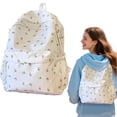 thumbnail image 3 of Cute Teenage Style Backpack With Large Capacity, Lightweight Daily Bookbag For College Commuter, Beige (Multicolor ,42*32CM), 3 of 8