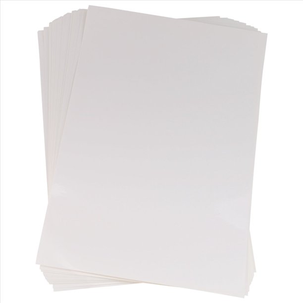 50 Hojas A4 Autoadhesivo Impermeable Etiqueta Adhesiva Papel de Superficie Brillante para Impresora InyeccióN Tinta Copiadora