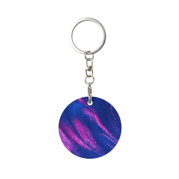 Naloa Neon Gradient Blue Print Round Keychain Keychain Key Ring, Key Tag, Key Chain Bulk for Gift Accessories (Round)