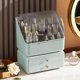 thumbnail image 2 of Makeup Organizer, Waterproof and Dustproof Cosmetic Storage Skin Care Case for Dresser/Bathroom Counter/Bedroom, Detachable Organizer (Green), 2 of 4