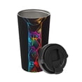 thumbnail image 2 of Logiee Neon Psychedelic Giraffe Print Stainless Steel Coffee Tumbler, Travel Coffee Mug, Insulated Coffee Mug with Lid, Spill Proof Coffee Cup, Portable Thermal Mug, 2 of 8