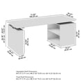 thumbnail image 2 of Scranton & Co Engineered Wood 72W x 30D Standing Desk with Bookcase in Gray, 2 of 8