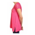 thumbnail image 2 of DKNY Jeans Womens Size Small Short Sleeve Lace Crochet Blouse, Hot Pink, 2 of 2