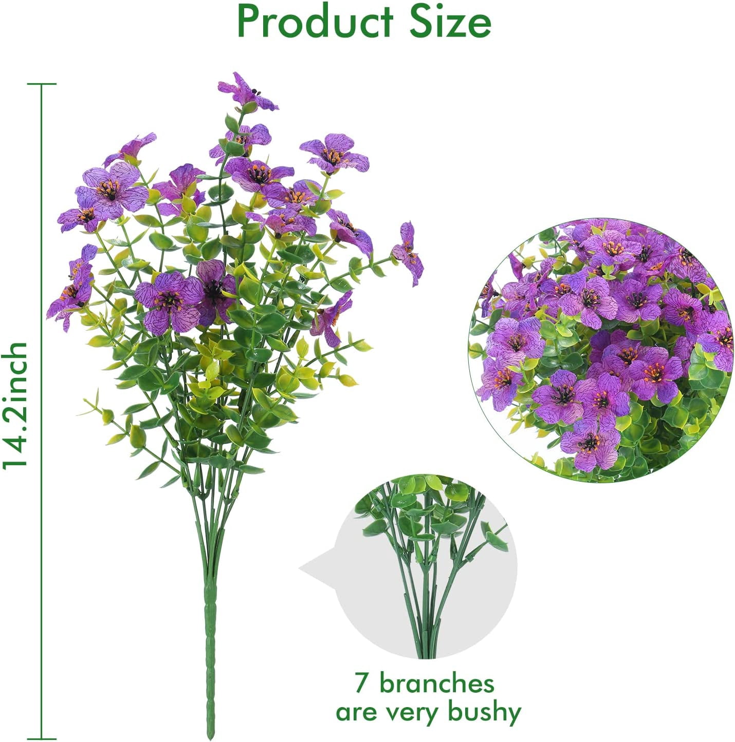 MAMOWEAR Artificial Flowers for Outdoors UV Resistant violets Fake Flowers No Fade Faux Plants Garden Porch Window Box Decorating