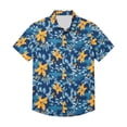 thumbnail image 4 of IWRICH Men's Hawaiian Shirt Short Sleeve Floral Button down Shirts Tropical Summer Beach Shirts Camp Collar Shirt 12-Blue XL, 4 of 4
