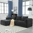 thumbnail image 3 of Modular Sectional Sofa with Deep Seat, UHOMEPRO L-Shape Cloud Sectional Couch with Chaise, Pillows and Side Pockets, Modern Fabric Upholstered Couches for Living Room, No Assembly Required, Black, 3 of 12