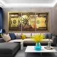 thumbnail image 4 of Hieng Dollar Money Canvas Wall Art Decor Vintage 100 Dollar Bill Motivational Poster Painting for Home Decor and Office Living Room Artwork Unframed, 4 of 6