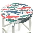 thumbnail image 3 of Naloa Colorful Shark Round Bar Stool Cushion Cover 12-14 inch, Fits Kitchen, Office, Restaurant Chairs - 12 inch, 3 of 7