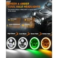 thumbnail image 3 of Colight 2PCS 7 Inch LED Headlights Round Halo Angel Eyes DRL Amber Turn Signal Lights H6024 Replace High/Low Sealed Beam For 1997 -2017 Wrangler JK TJ LJ CJ, 3 of 15