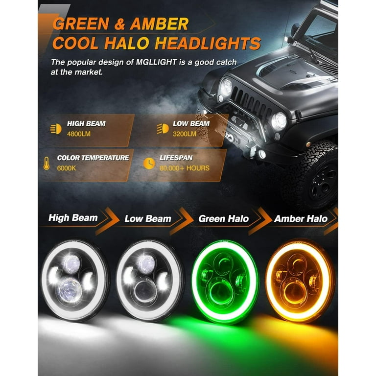COLIGHT® 9 Inch Offroad Round Driving Lights With 3-Color Halo Rings  (Set/2pcs)