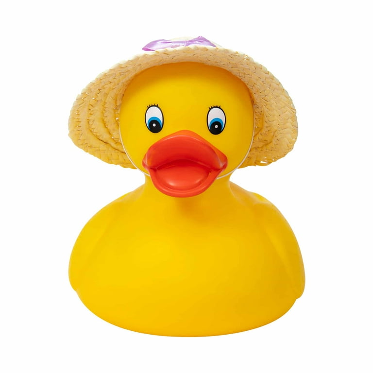 Schylling Large Classic Yellow Rubber Ducky (10in tall, styles vary) 