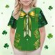 thumbnail image 5 of Blusas y camisas de manga larga con cuello redondo para niños y niñas, moda, linda camisa informal de manga corta con estampado del Día de San Patricio., 5 of 9