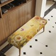 thumbnail image 3 of Whosucclay Butterfly Sunflower Daisy Print Stretch Bench Covers, Wear Resistant Bench Seat Cover, Anti Dust Seat Protector, Universal Rectangle Bench Slipcovers for Dining Room, Living Room, 3 of 7