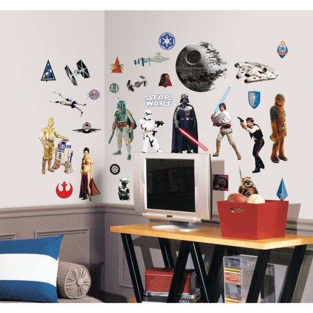 31 Star Wars Wall Decals Movie Characters Stickers Kids Bedroom Starwars Classic Decor Walmart Com Walmart Com