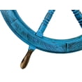 thumbnail image 6 of Wooden Ship Wheel - (Antique Ocean Blue) - Torched Spokes - (42 Inches), 6 of 6