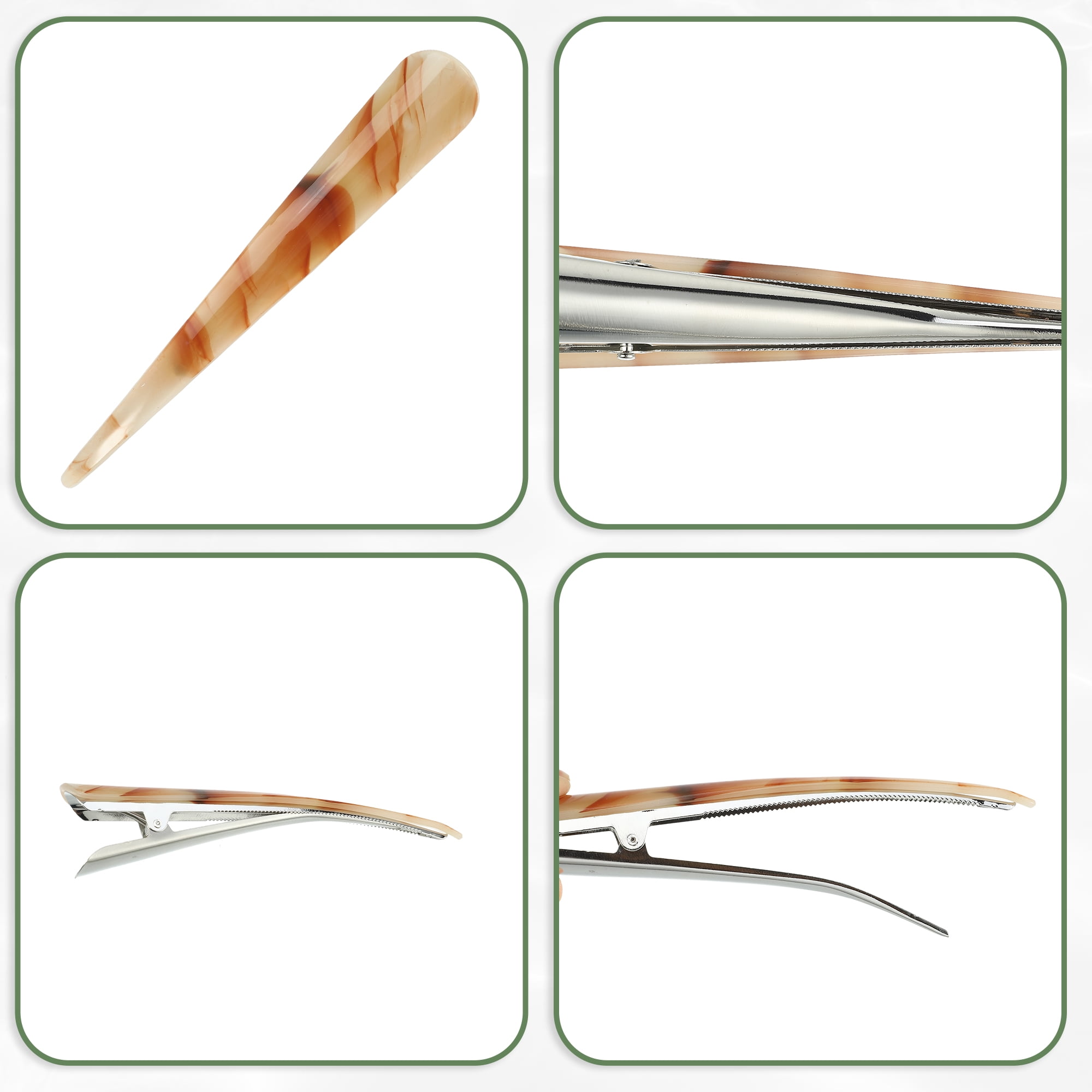 Unique Bargains 2 Pcs Long Metal Duckbill Hair Clips for Women, 5.31"x0.83"x1.18"