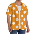 thumbnail image 2 of Wukai Orange And White Polka Dot Men's Casual Short-Sleeve Button Down Shirt,Cuban Shirts for Men,Mens Short Sleeve Dress Shirts-Small, 2 of 5