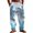 Blue-1, variant on Beach Pants for Men Sea Turtle Print Loose Fit Elastic Waist Wide Straight Leg Cotton Linen Casual Pants with Pockets