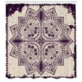 thumbnail image 3 of Purple Mandala Shower Curtain, Snowflake Form Inspired Geometric Design on Grungy Background, Fabric Bathroom Set with Hooks, 69W X 75L Inches Long, Dark Purple and Eggshell, by Ambesonne, 3 of 3