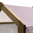 thumbnail image 4 of Floral Pet House, Spring Flower Motifs in White and Green Chain Pattern on Pink Background, Outdoor & Indoor Portable Dog Kennel with Pillow and Cover, 5 Sizes, Pale Pink White Teal, by Ambesonne, 4 of 4