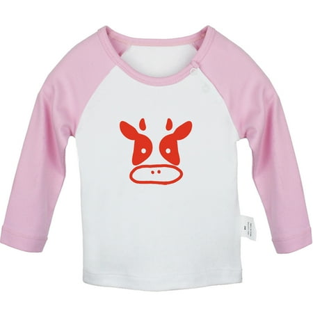 

Holy Cow I m Cute Funny T shirt For Baby Newborn Babies Animal Cow T-shirts Infant Tops 0-24M Kids Graphic Tees Clothing (Long Pink Raglan T-shirt 18-24 Months)