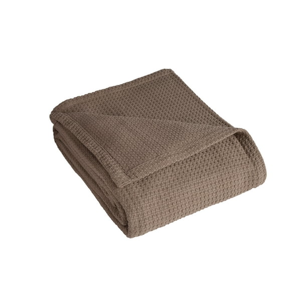 Grand Hotel Woven Cotton Blanket, Full/Queen, Taupe
