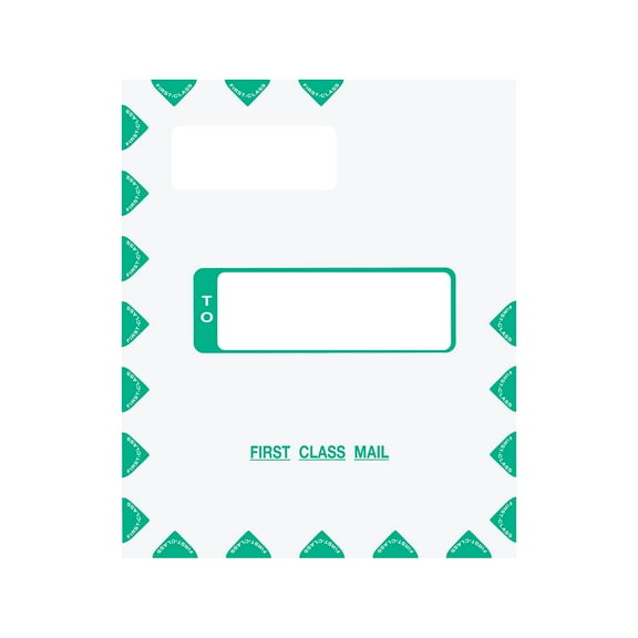 ComplyRight Self-Seal Tax Envelope 11.63" x 9.63" White/Green 50/Pack (PEV48)