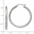 thumbnail image 4 of 14k White Gold 3mm Round Hoop Earrings, 4 of 8
